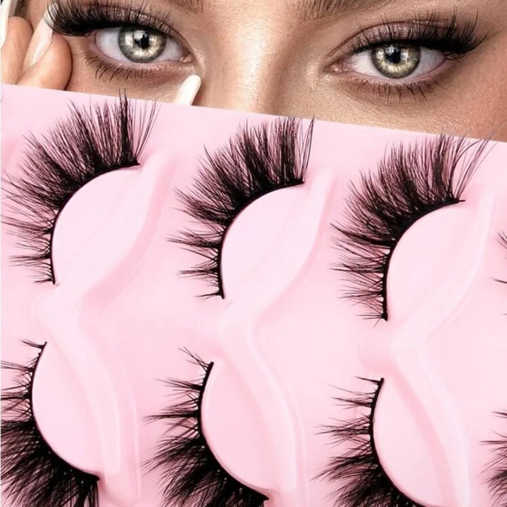 Voluminous Black Cat Eye False Eyelashes Set of 5